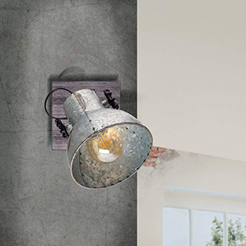 Eglo Barnstaple Industrial Ceiling Lamp | Zinc Steel Vintage Spotlight