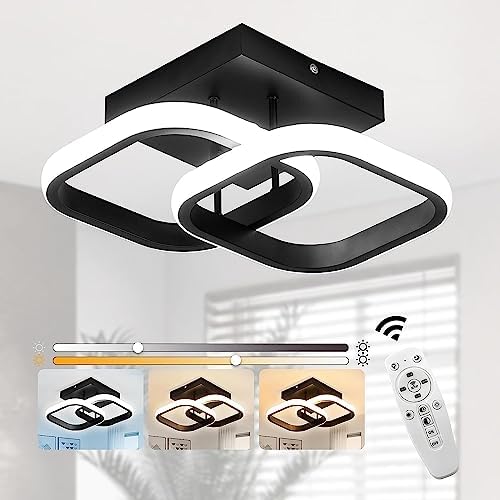 EIDISUNY Modern Square LED Ceiling Light – Dimmable 22W Remote Control Lamp
