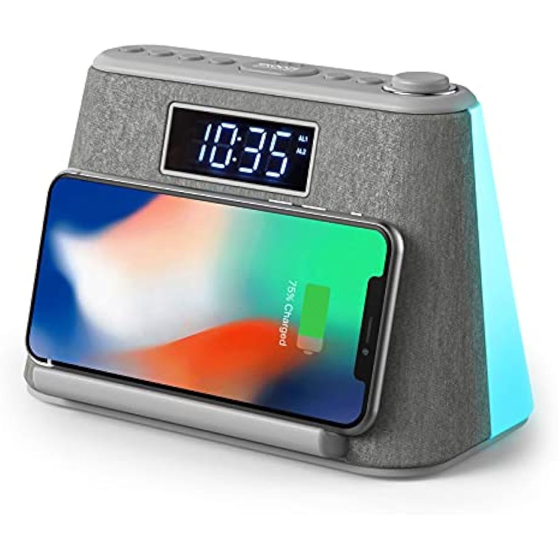 i-box Bedside Alarm Clock | Wireless Charger, Bluetooth Speaker & Night Light