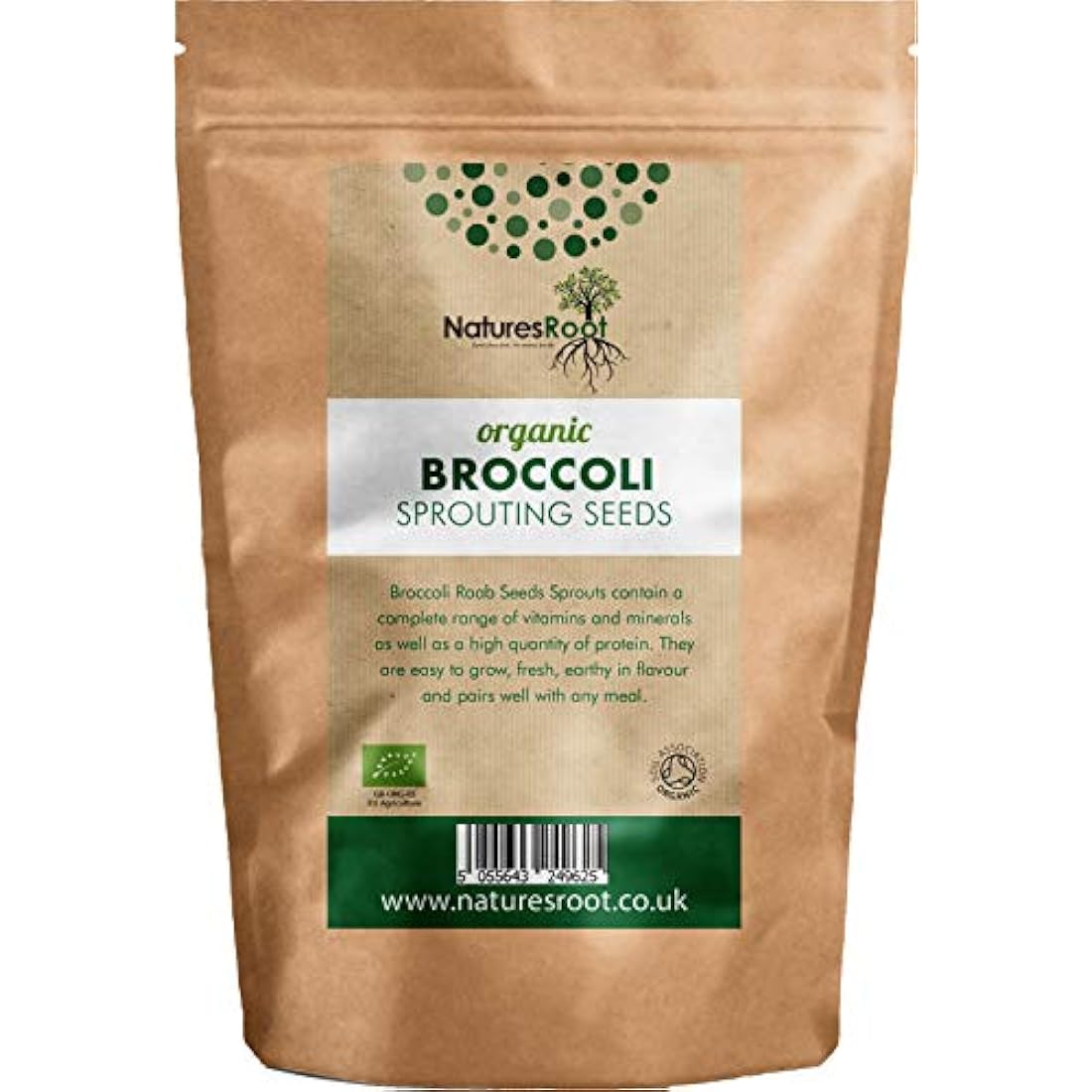 Natures Root Organic Broccoli Sprouting Seeds - 1kg Non-GMO Microgreens