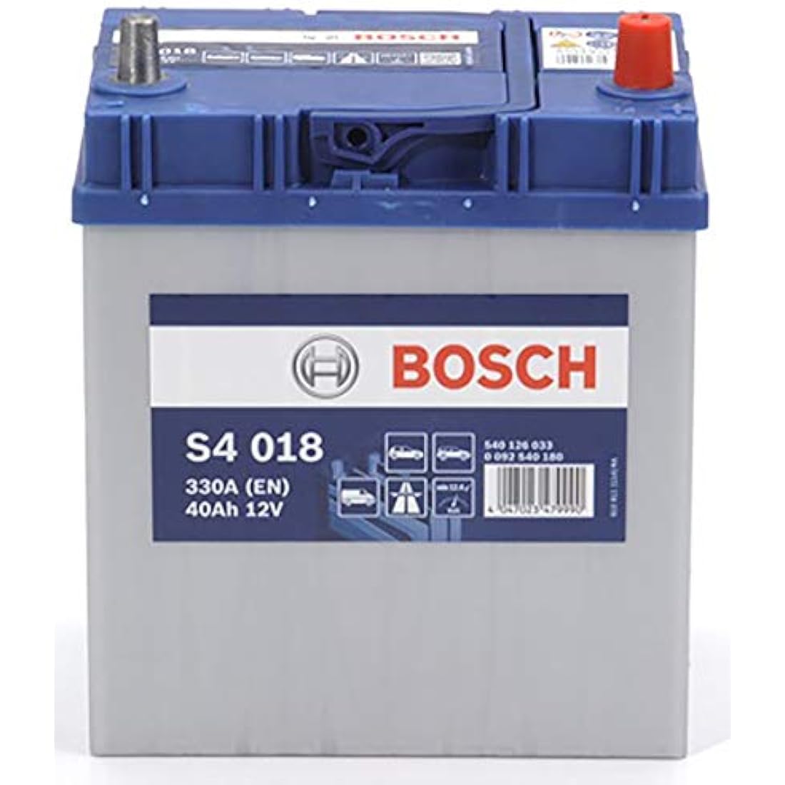 Bosch S4018 Car Battery – 12V 40Ah 330A Lead-Acid Maintenance-Free
