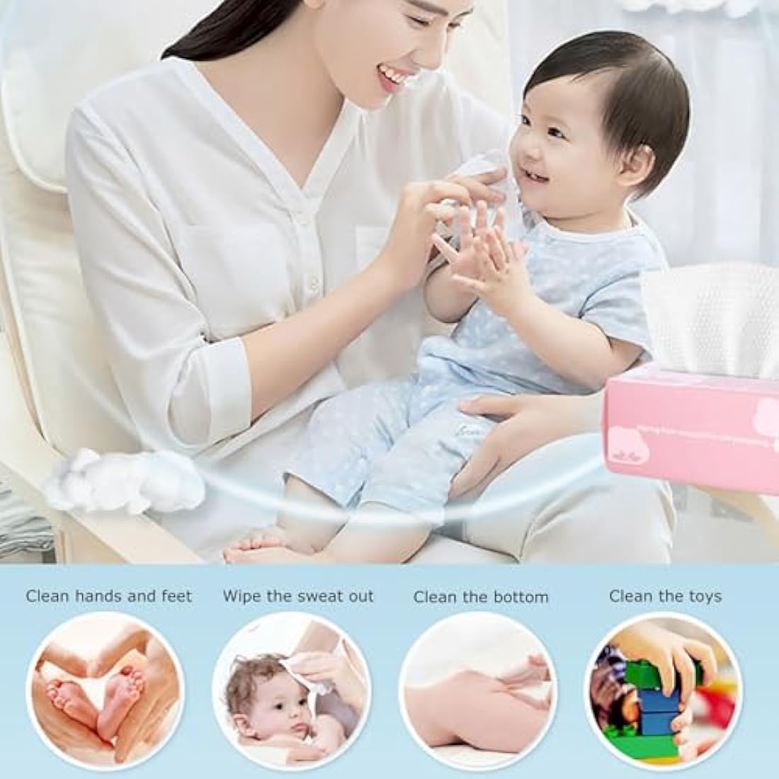 Disposable Cotton Face Cloths | 400 Count Extra Soft Dry Wipes