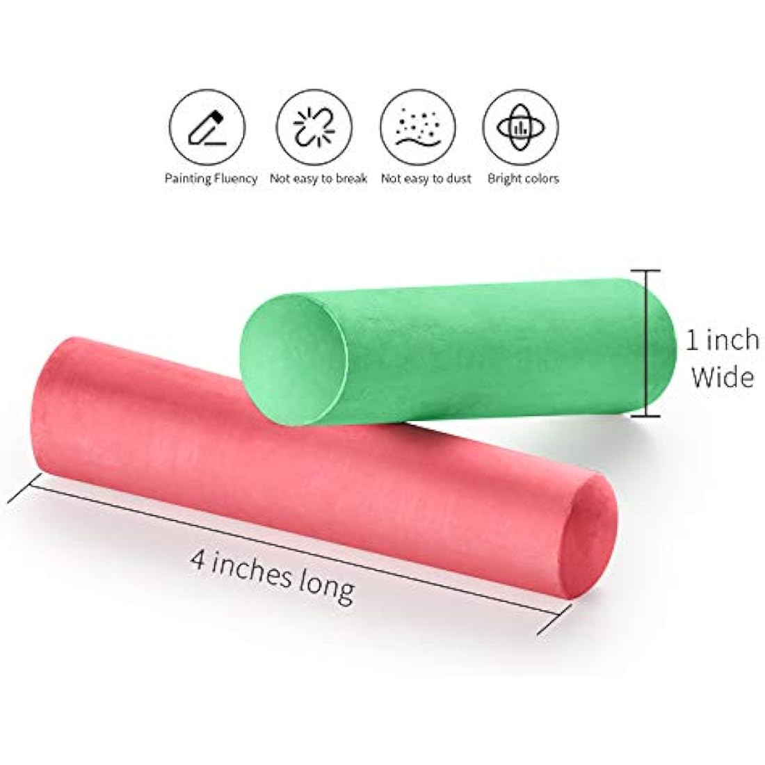 FELIZROCA 60pcs Sidewalk Chalk – Washable Jumbo Outdoor Chalk for Kids