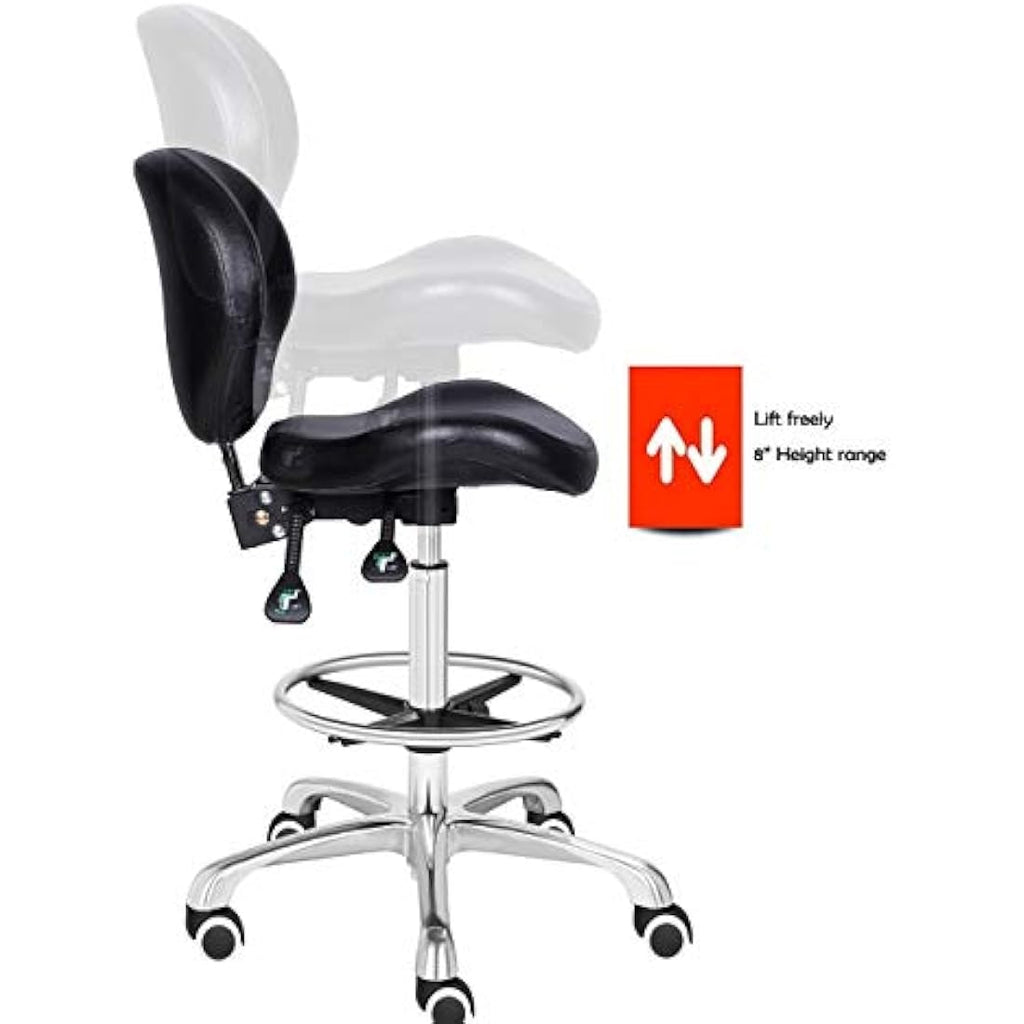 Kaleurrier Ergonomic Drafting Chair – Adjustable Swivel Stool with Backrest
