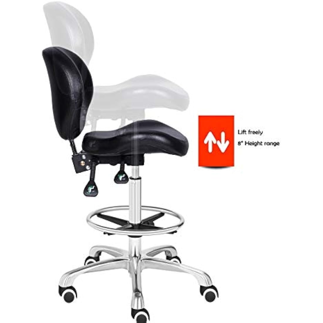 Kaleurrier Ergonomic Drafting Chair – Adjustable Swivel Stool with Backrest