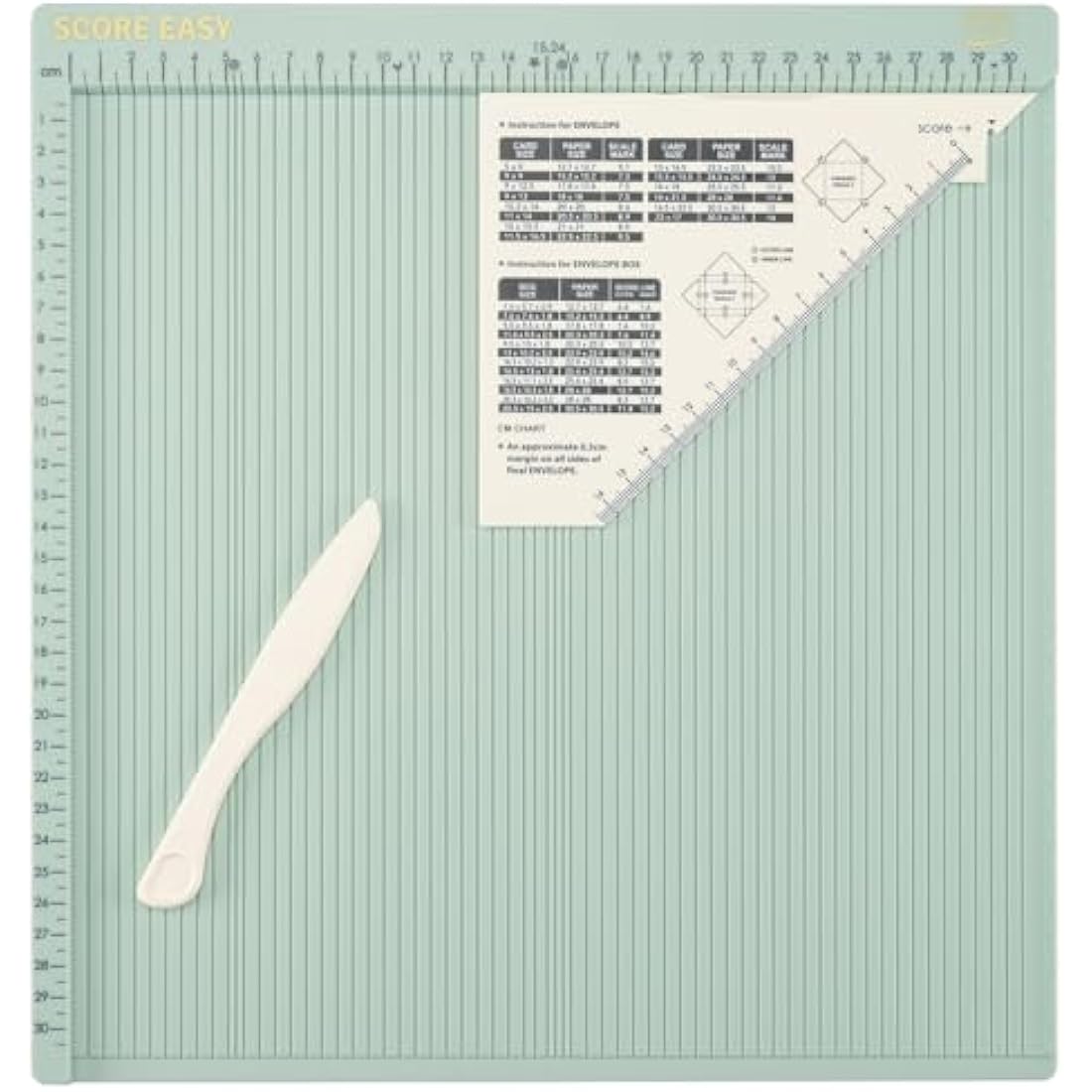 Vaessen Creative Scoring Board 30.5cm | Mint Green Paper Craft Tool