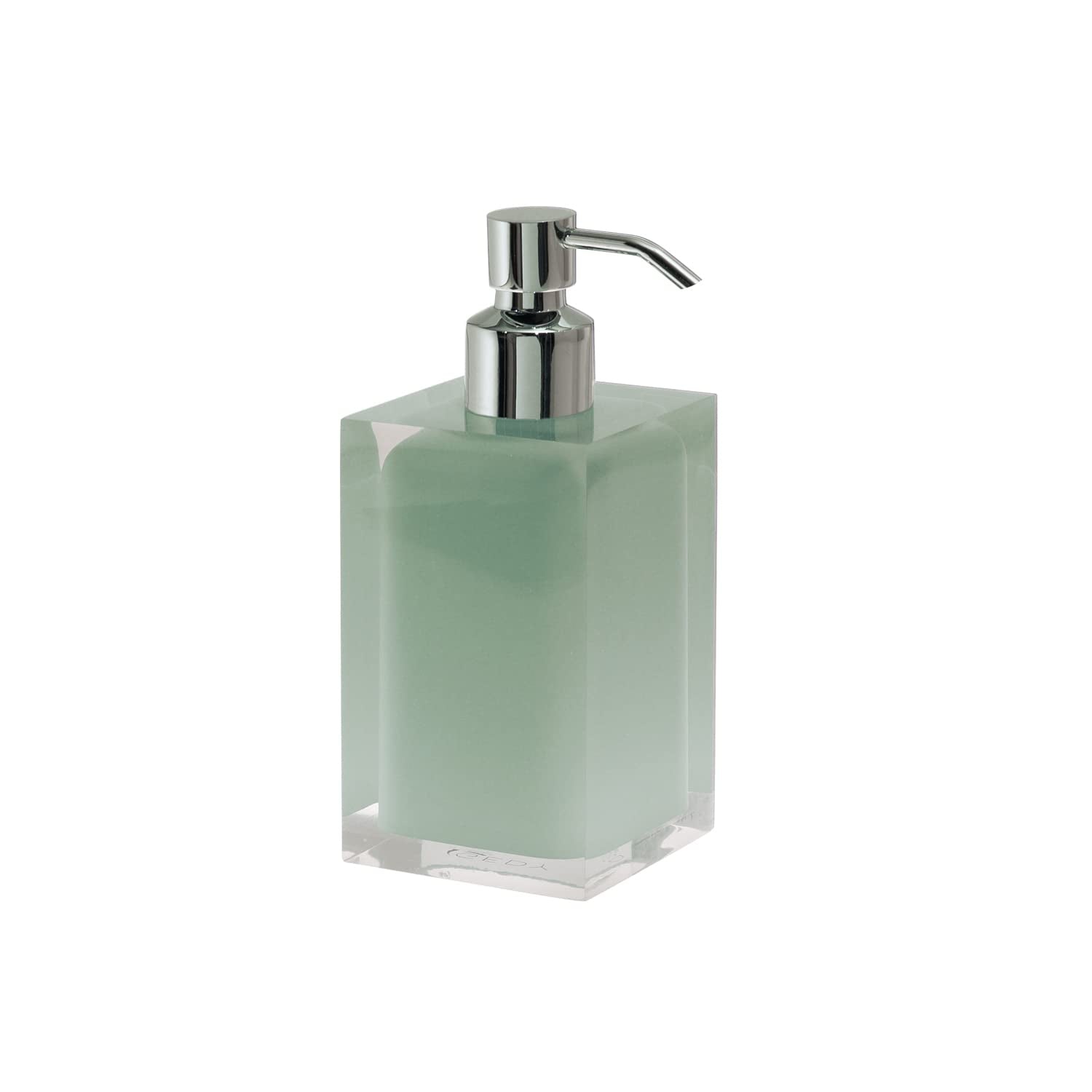 Gedy Auckland Soap Dispenser – Clear Resin with Mint Green Trim | 210ml