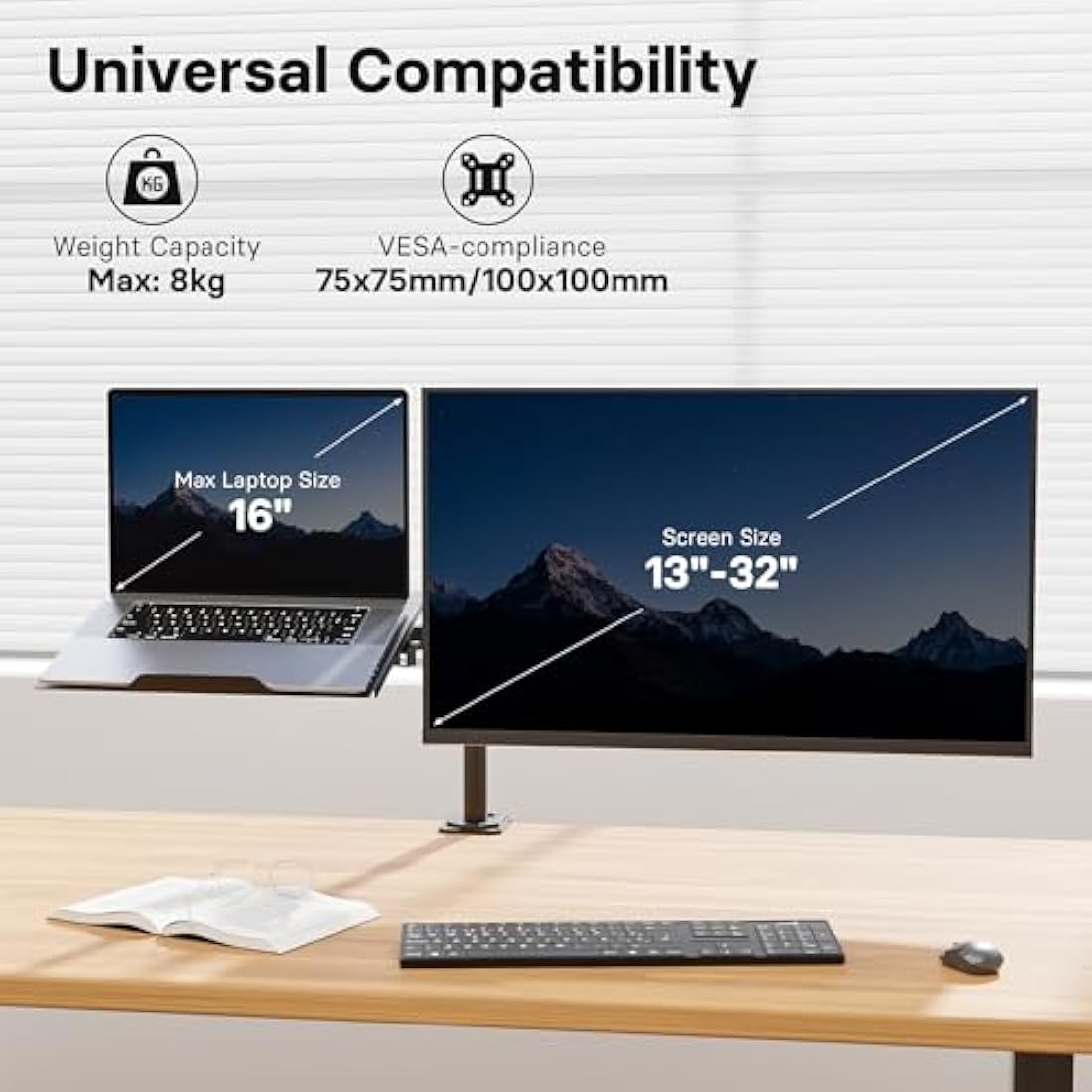 Redbat Adjustable Monitor Arm and Laptop Stand for 13-32 Inch Screens