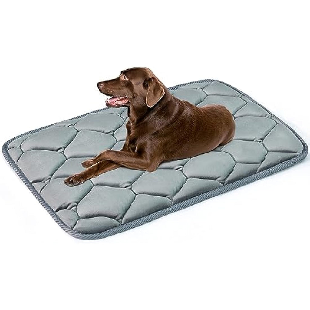 Geegoos Large Memory Foam Dog Crate Mat – Washable Pet Bed, Grey