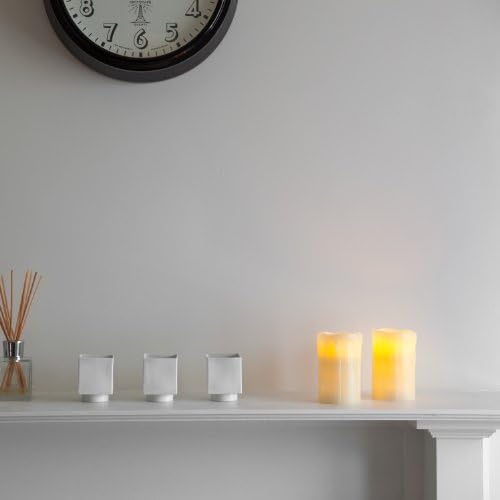 Lights4fun Flameless LED Pillar Candles – Set of 2 Dripping Wax with Timer