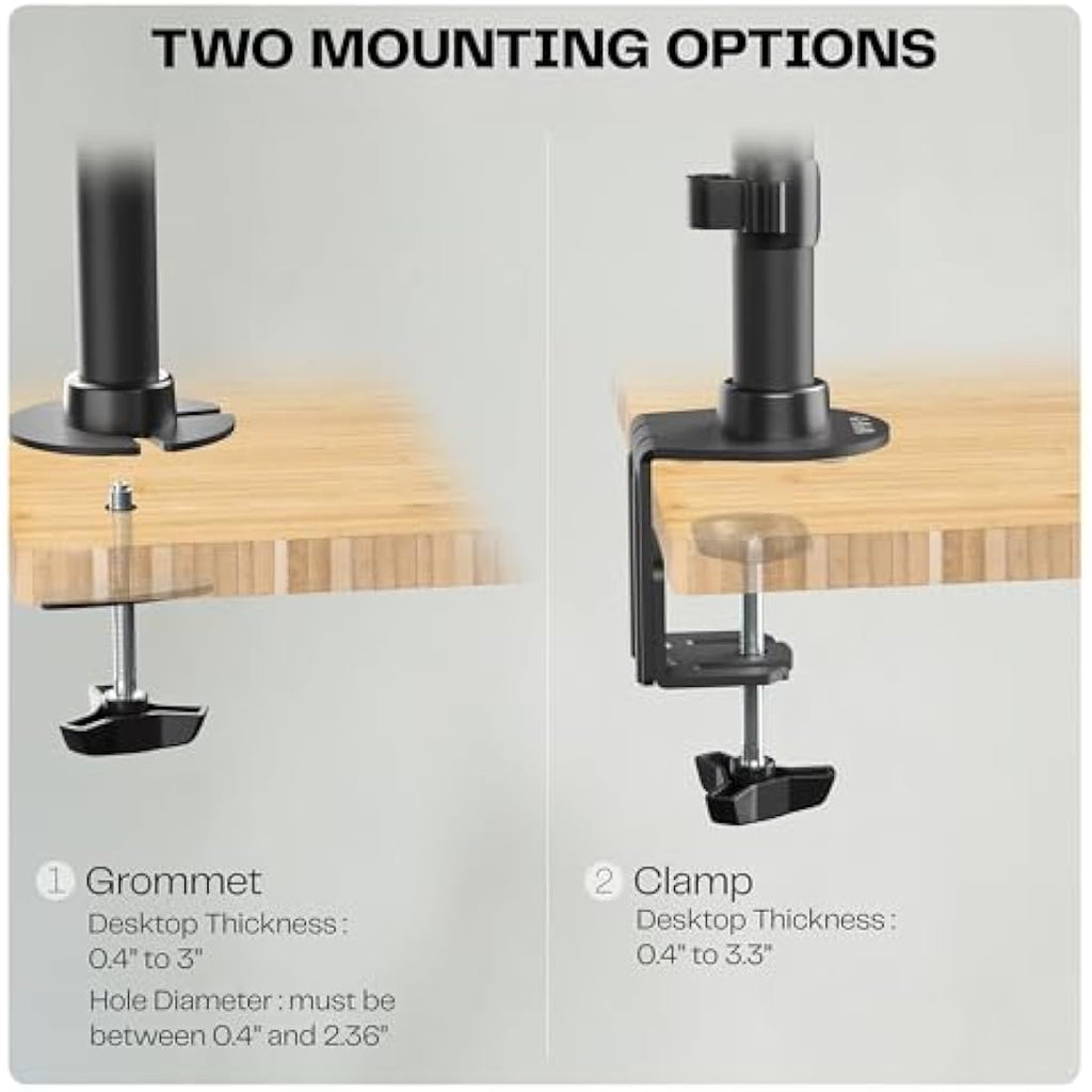 VIVO Dual Monitor Desk Mount | Stacked Vertical Stand for 13-34" Screens