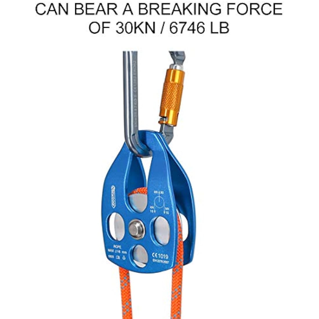 NewDoar 30KN Rescue Pulley | Large Swing Plate for 16mm Rope