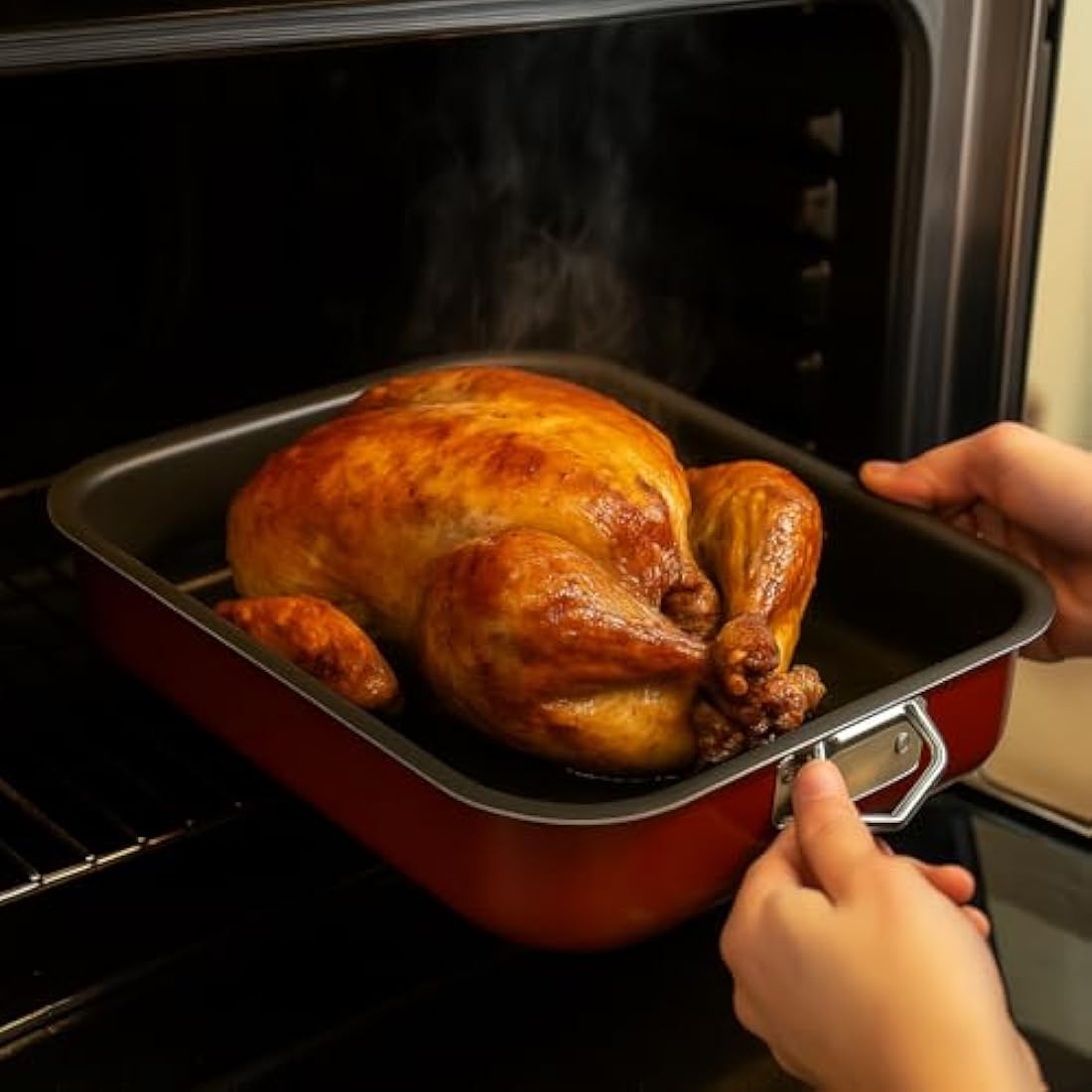 Menax Non-Stick Roasting Pan Set – 3 Piece Aluminum Oven Baking Trays