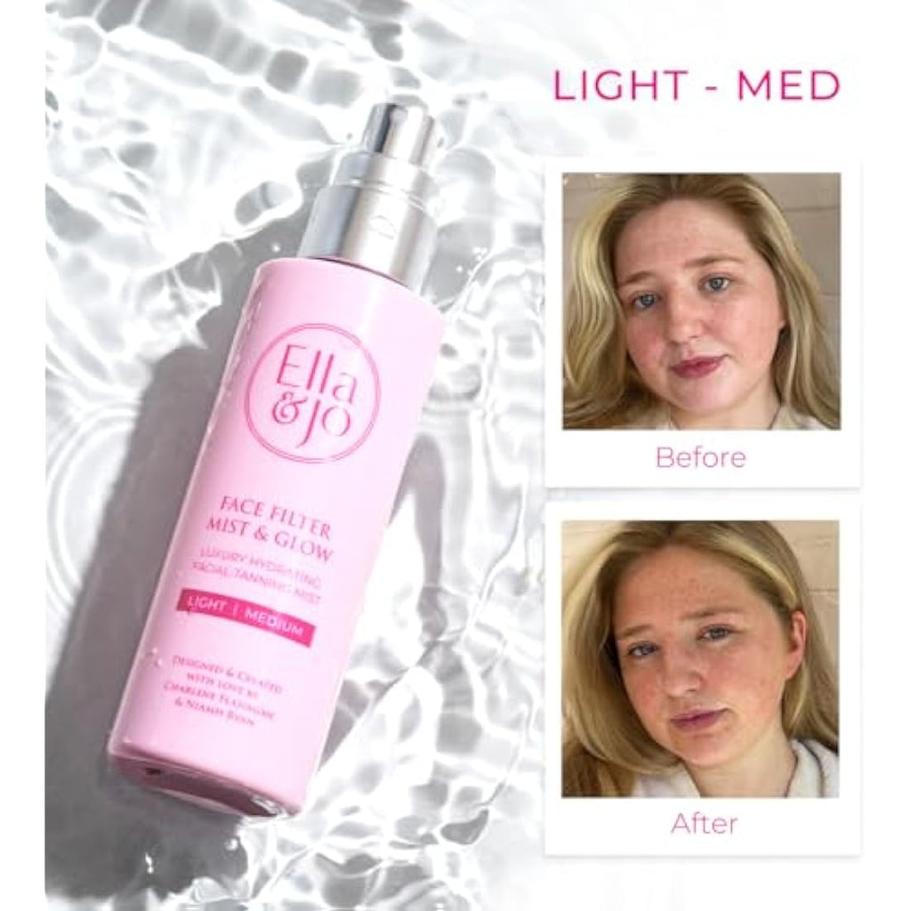Ella & Jo Face Tanning Mist – Hydrating Hyaluronic Glow (Light Medium)