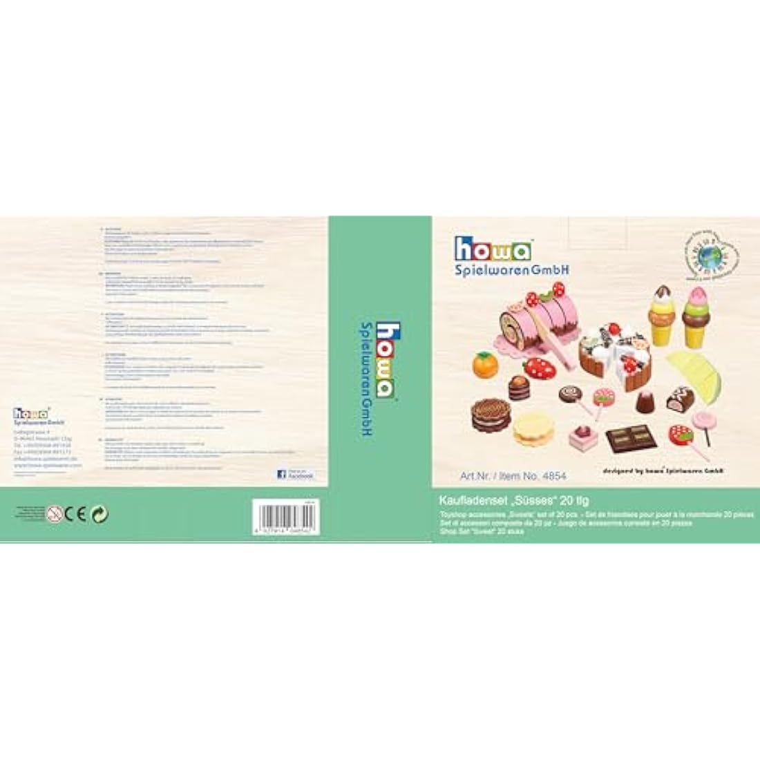 Howa Wooden Toy Food Sweets – Pretend Play Kitchen Set for Kids