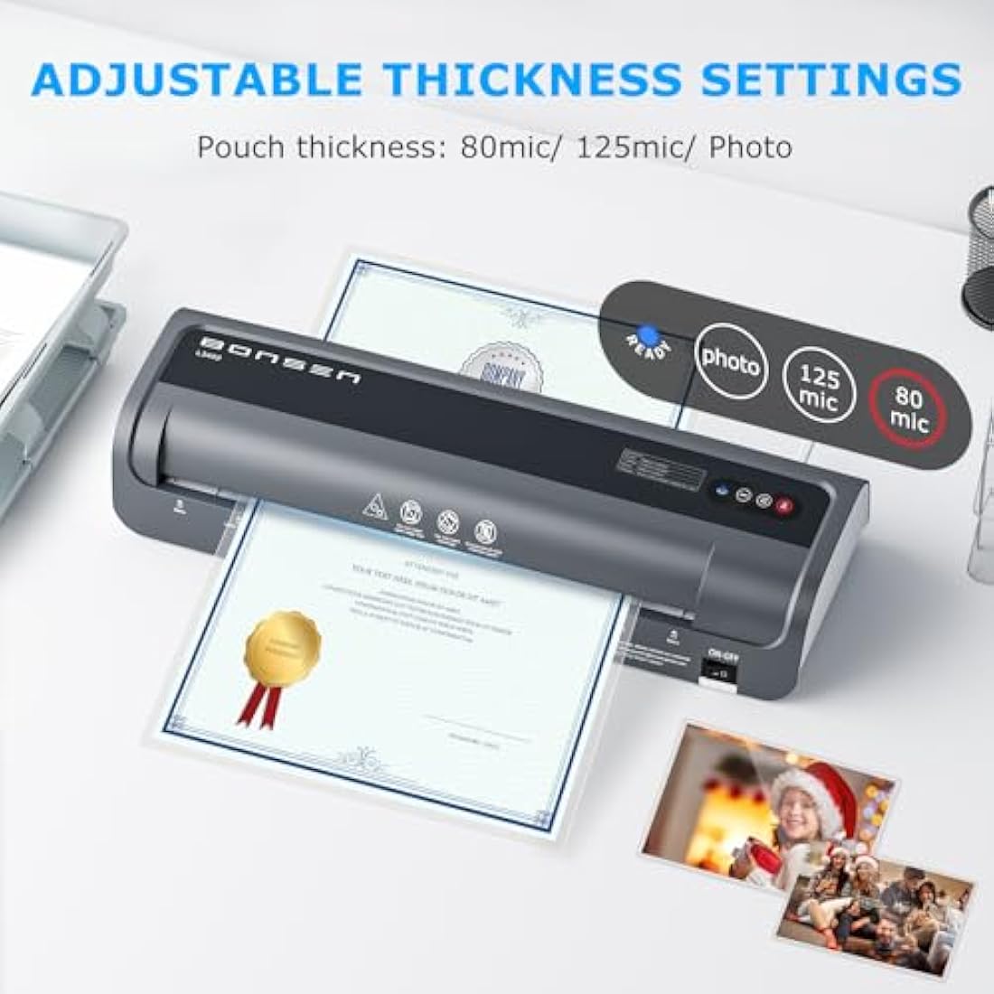 BONSEN A3 Thermal Laminator Machine with 100 Pouches | Anti-Jam L3402