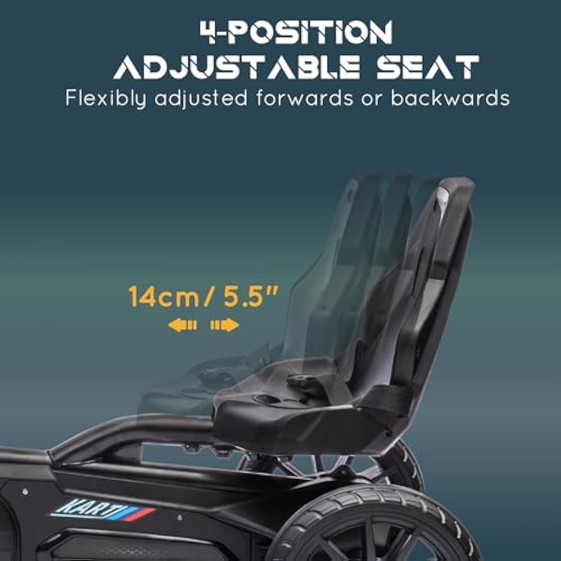 HOMCOM Kids Pedal Go Kart – Ride On Racer with Adjustable Seat & EVA Tyres