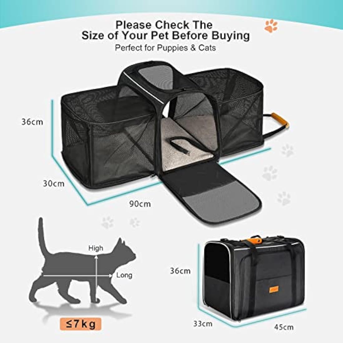 Morpilot Expandable Pet Carrier – Airline Approved Soft Sided Bag, Grey