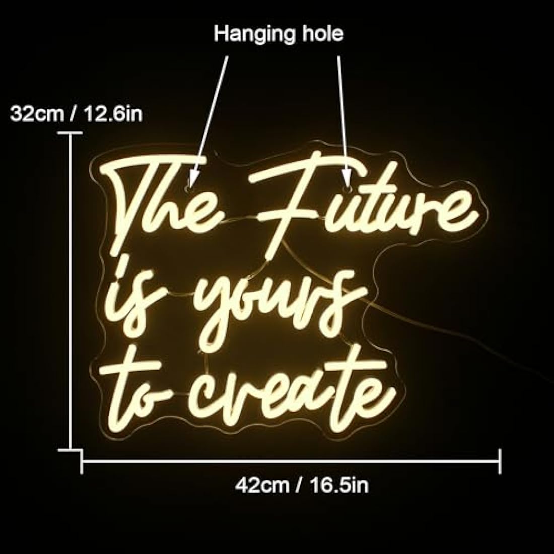 The Future is Yours to Create Neon Sign | Warm White LED