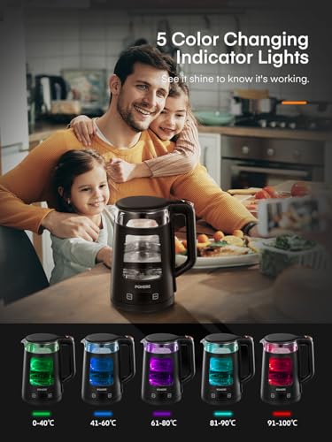 Electric Kettle – 1.7L Glass Tea Kettle with Temp Control