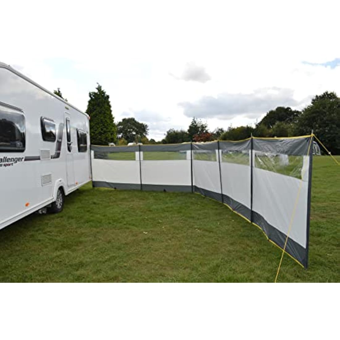 Bits4Reasons 5 Panel Steel Poled Camping Windbreak with Windows - 8m