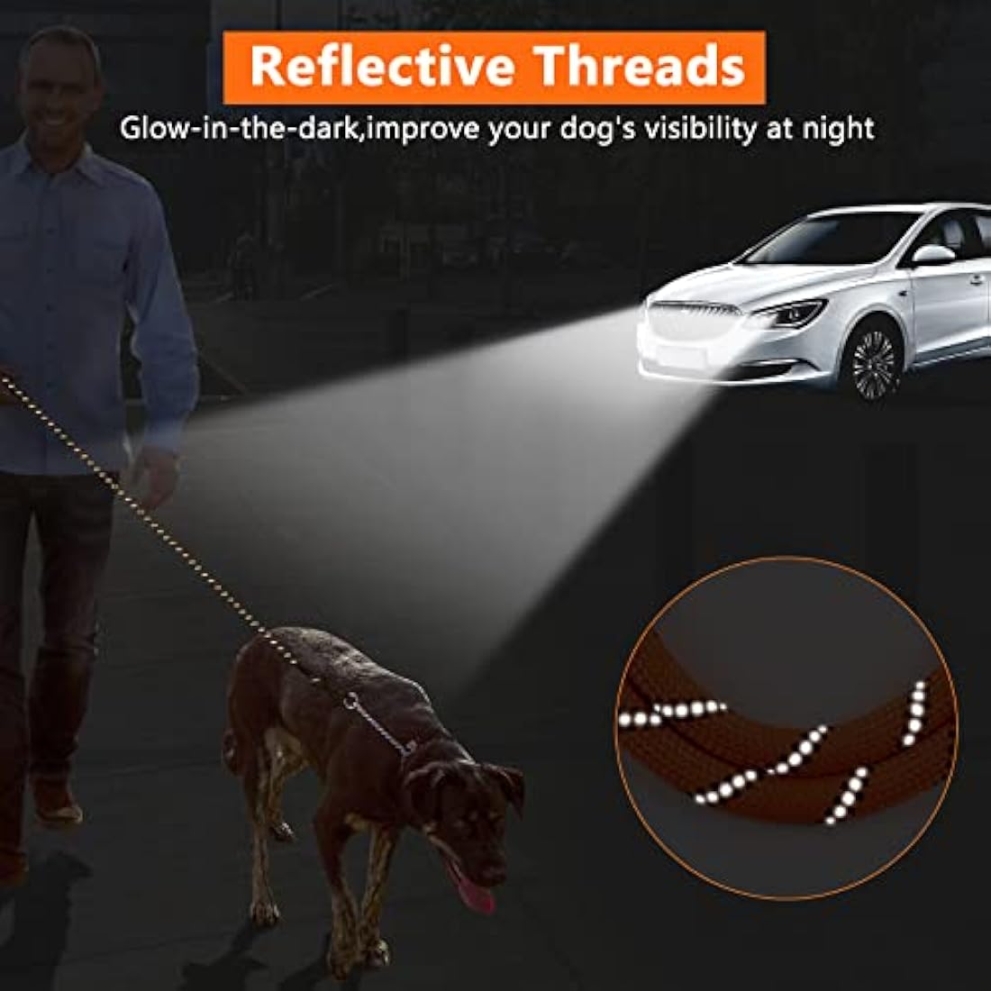 Jolof Store Dog Training Lead – 10ft Long Rope with Padded Handle