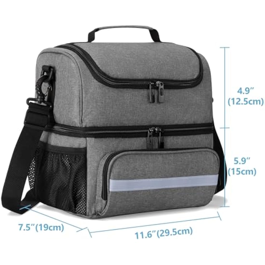 CURMIO Double Layer Medicine Storage Bag | First Aid Kit Organiser, Grey