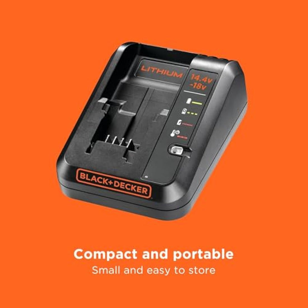 BLACK+DECKER 1A Fast Battery Charger for 18V Power Tools – BDC1A-GB