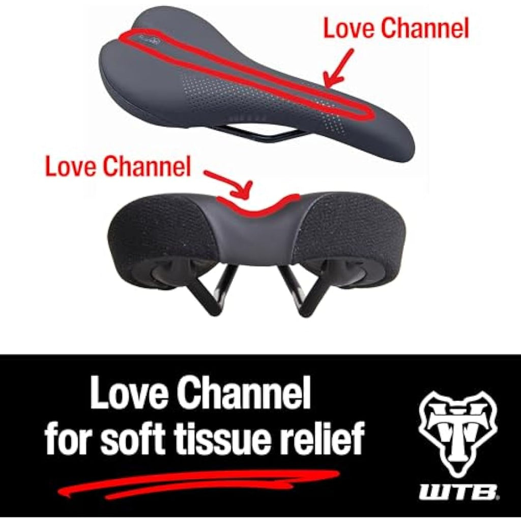 WTB Volt Bike Saddle - 142mm Gel Padded MTB Seat with Cromoly Rails