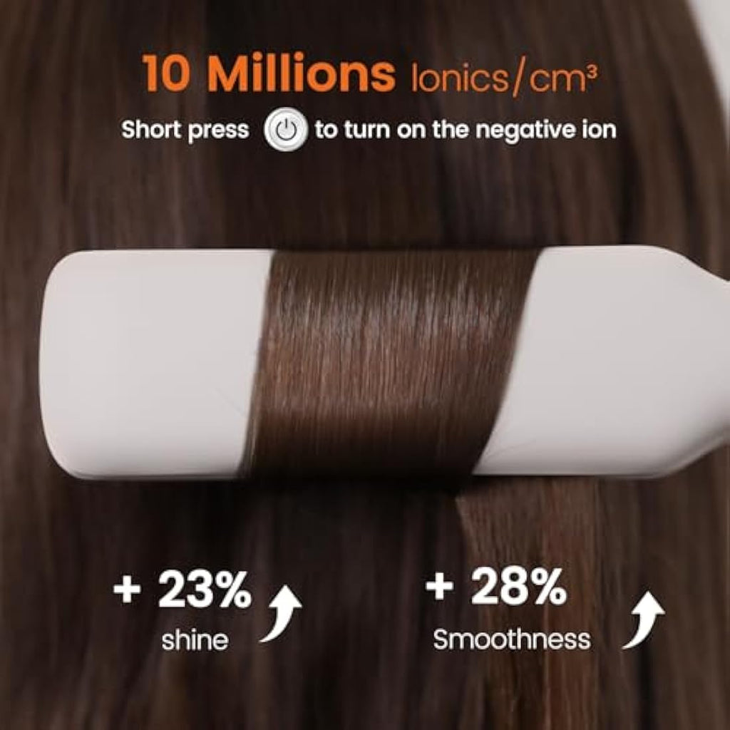 Faszin Wide Plate Titanium Hair Straightener | Ionic Flat Iron - White