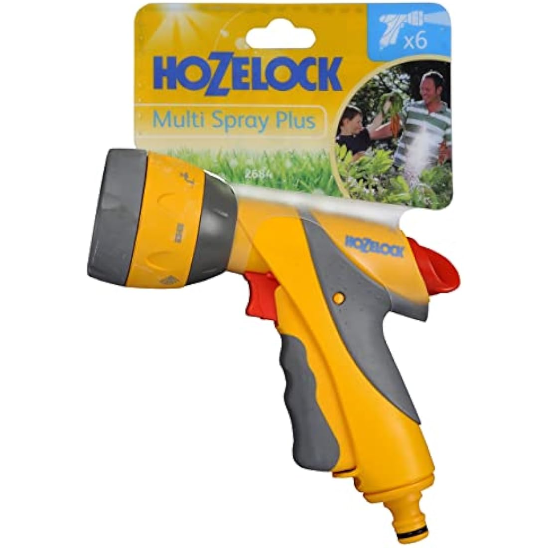 Hozelock Multi Spray Plus Gun – 6 Pattern Ergonomic Hose Nozzle