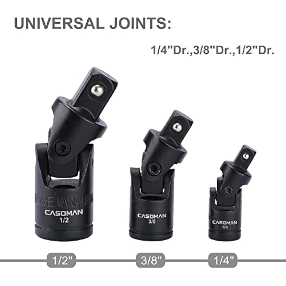 CASOMAN 18-Piece Drive Tool Accessory Set | Impact Socket Extensions