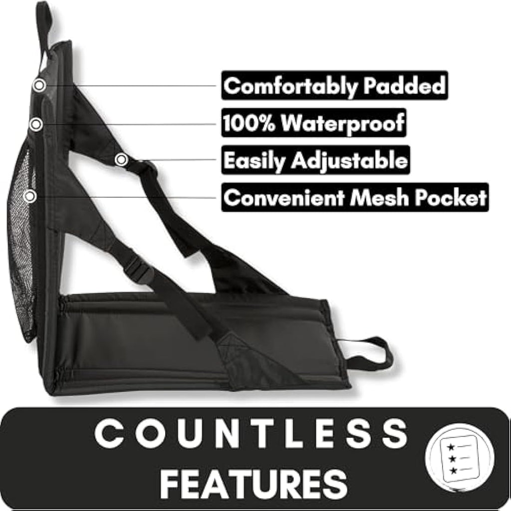 Highlander Outdoor Sit Mat – Portable Folding Stadium Seat with Back Support