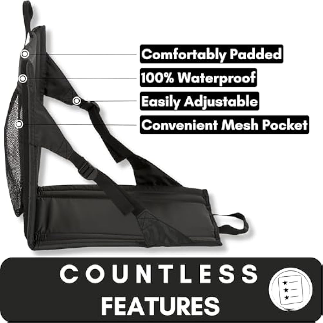 Highlander Outdoor Sit Mat – Portable Folding Stadium Seat with Back Support
