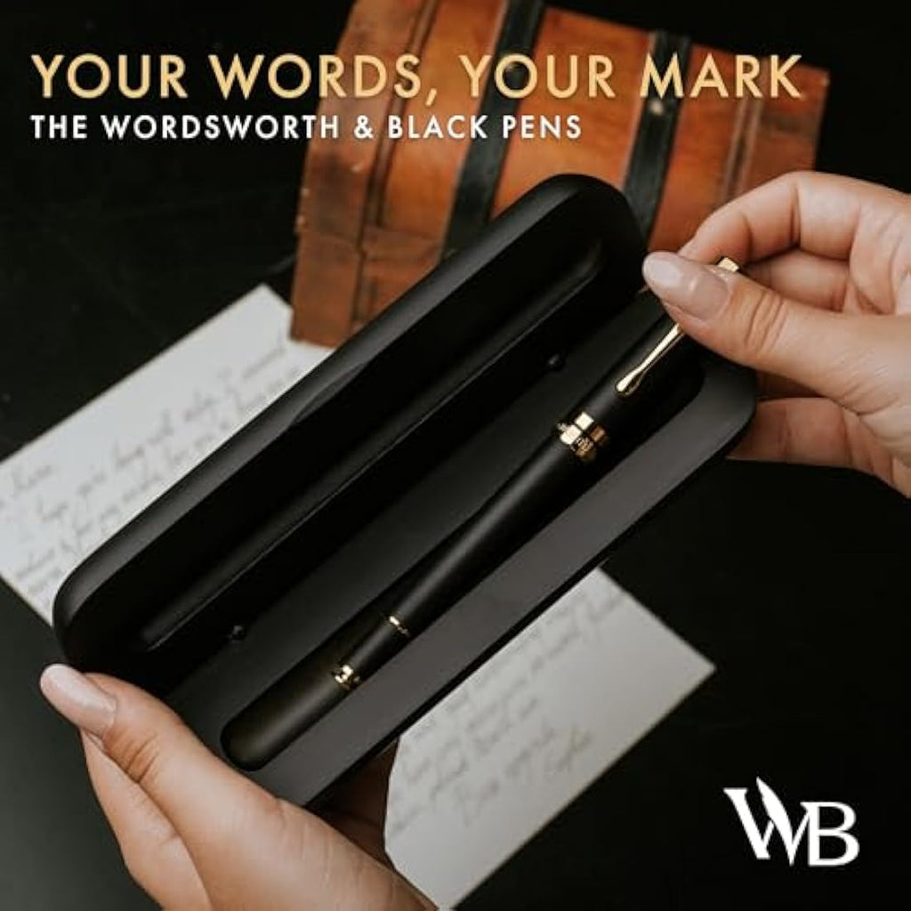 Wordsworth and Black Luxury Bamboo Rollerball Pen with Gold Accents