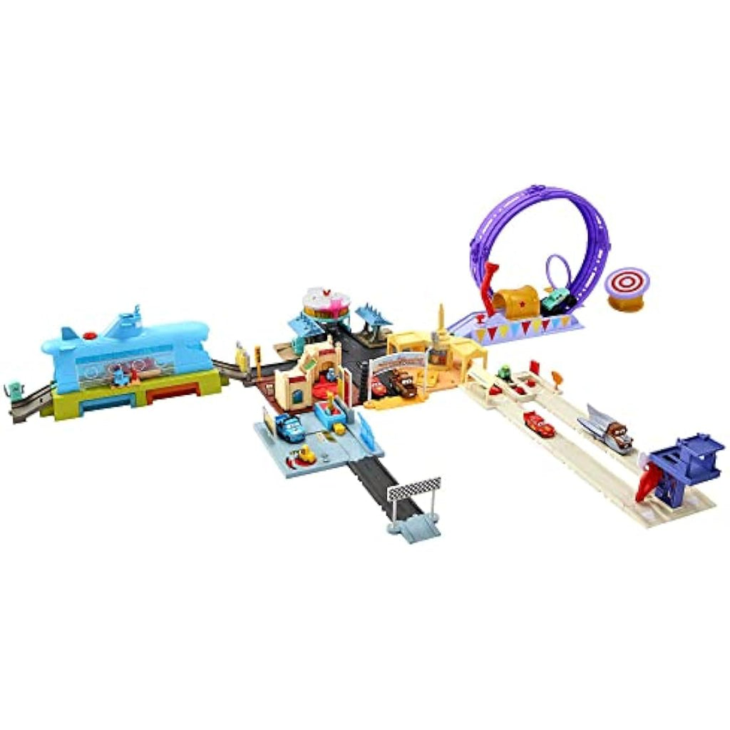 Disney Pixar Cars Dinoco Rusteze Racing Center Playset with Toy Car