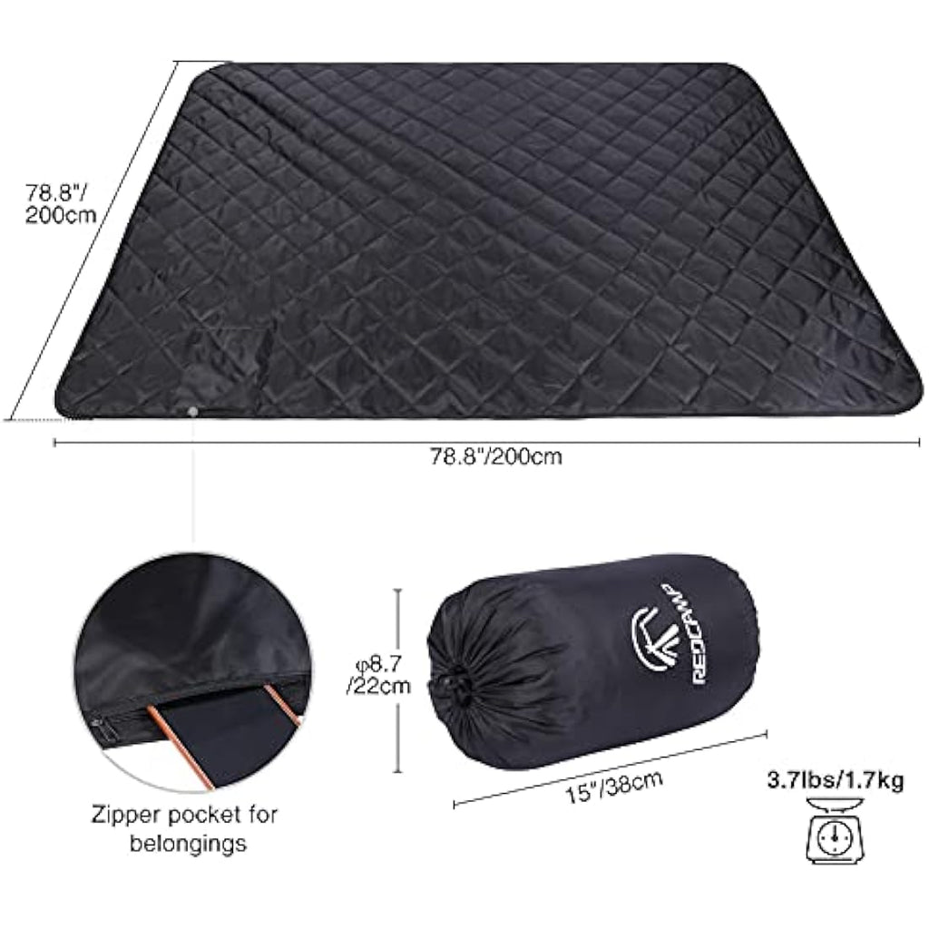 REDCAMP Large Waterproof Camping Blanket – Sherpa Lined Outdoor Throw
