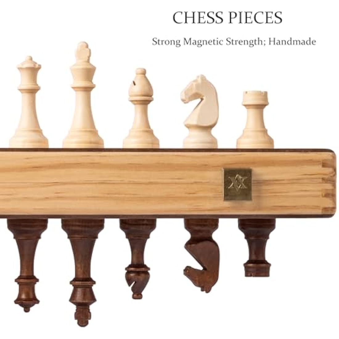 A&A 15" Magnetic Wooden Chess Set | Folding Board with Staunton Pieces
