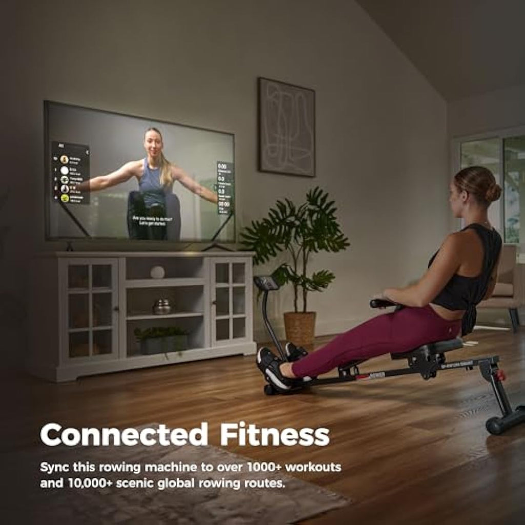 Sunny Health & Fitness Compact Rowing Machine - 12 Resistance Levels