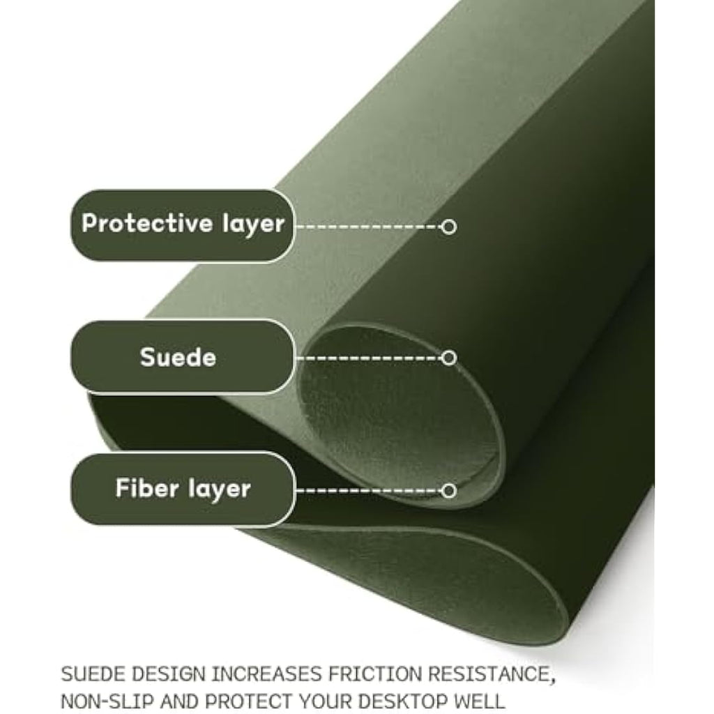 YSAGi Leather Desk Pad – Waterproof Non-Slip Office Writing Mat, Pine Green