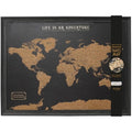 World Map Pin Board – Large Black Framed Cork Board