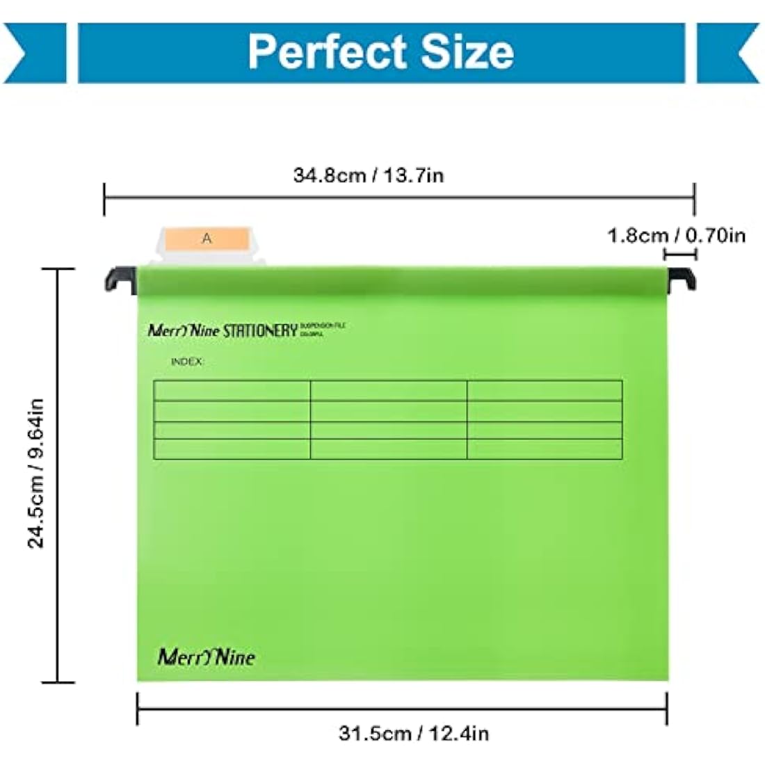 A4 Suspension Files - 15 Pack Green Polypropylene Hanging Folders