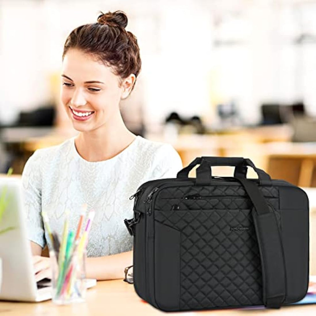 KROSER 17 Inch Laptop Bag | Waterproof Expandable Business Briefcase