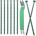 100 Pack 8-Inch Metal Landscape Stakes - 6 Gauge Steel