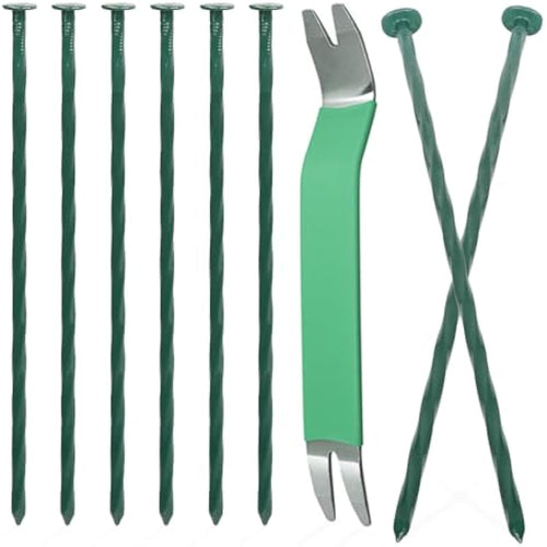 100 Pack 8-Inch Metal Landscape Stakes - 6 Gauge Steel