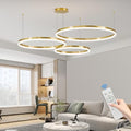 Mikeru 3-Ring LED Pendant Light | Gold Dimmable Minimalist Chandelier