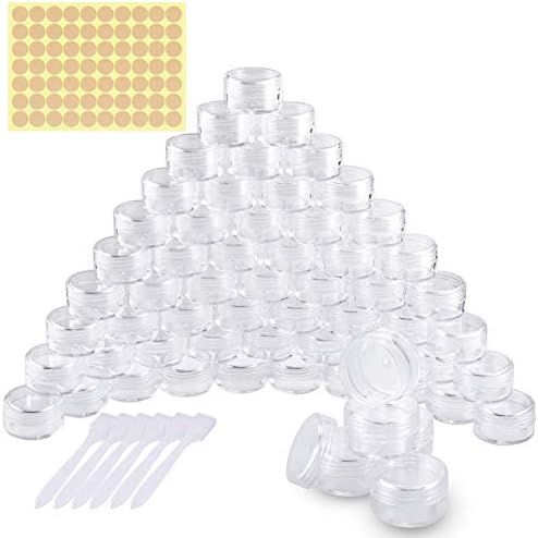 60-Piece 5ml Clear Plastic Cosmetic Sample Jars for Makeup