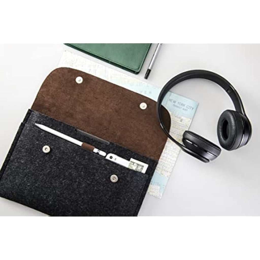 Leather iPad Pro Sleeve | Full Grain Buffalo & Merino Wool