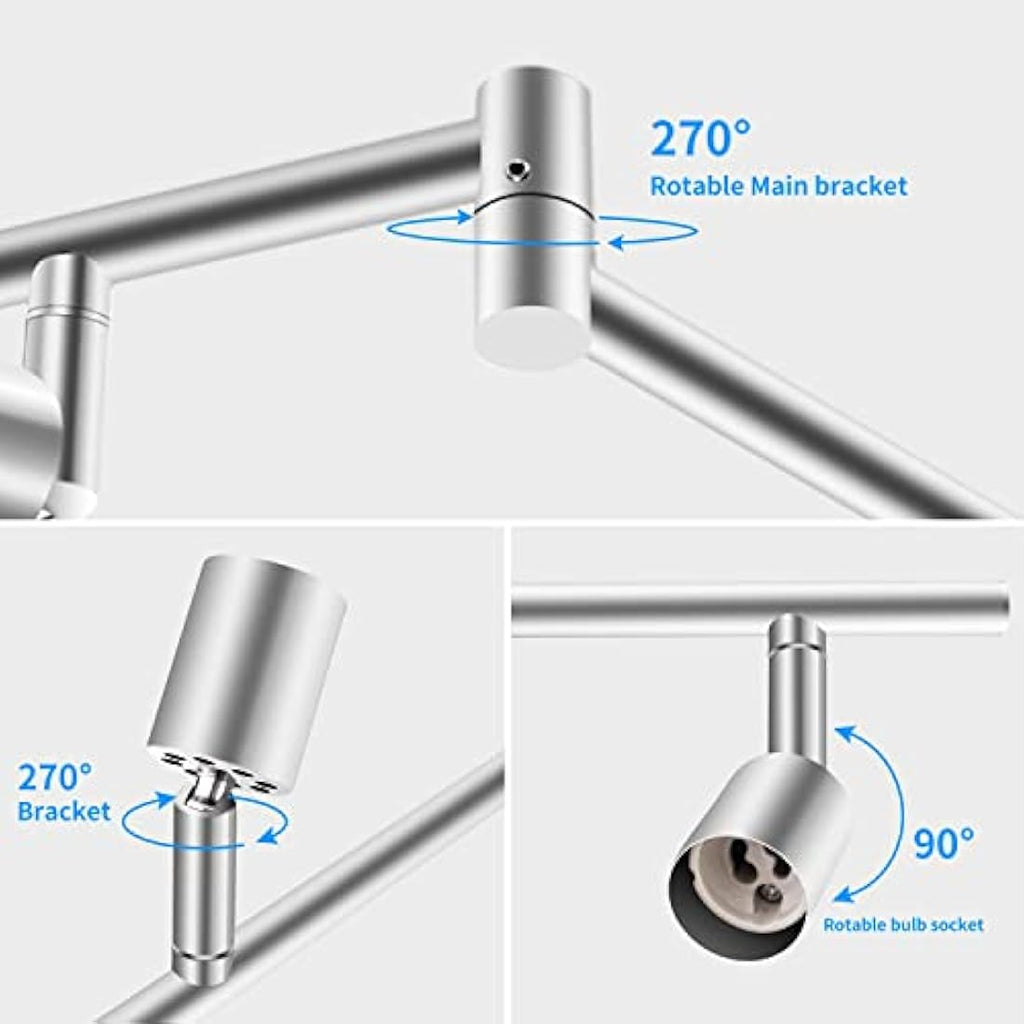 HURYEE 6-Light Track Lighting Kit | Brushed Nickel Ceiling Spotlight