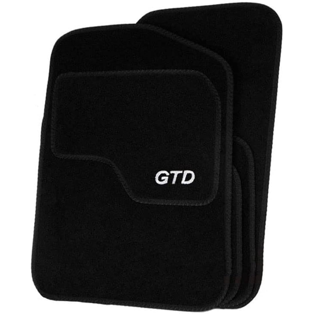 VW Golf MK7 (2013-2020) GTD Logo Black Tailored Car Mats
